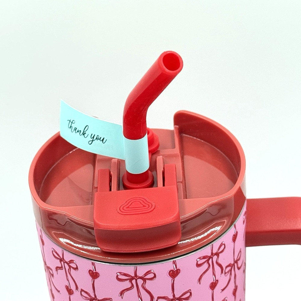 Simply Southern Pink Bow 40oz Tumbler with Handle and Reusable Straw Travel NEW - Picture 4 of 11